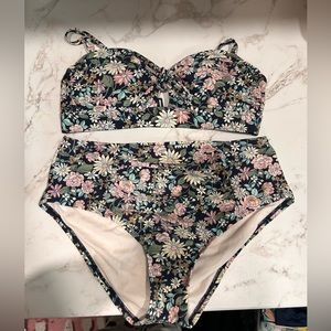 High waisted bathing suit